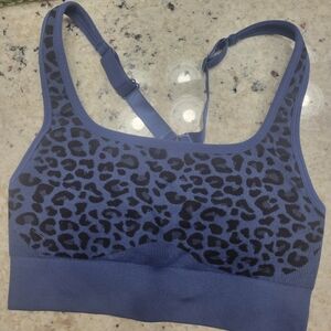 Fabletics Leopard Print Blue Sports Bra